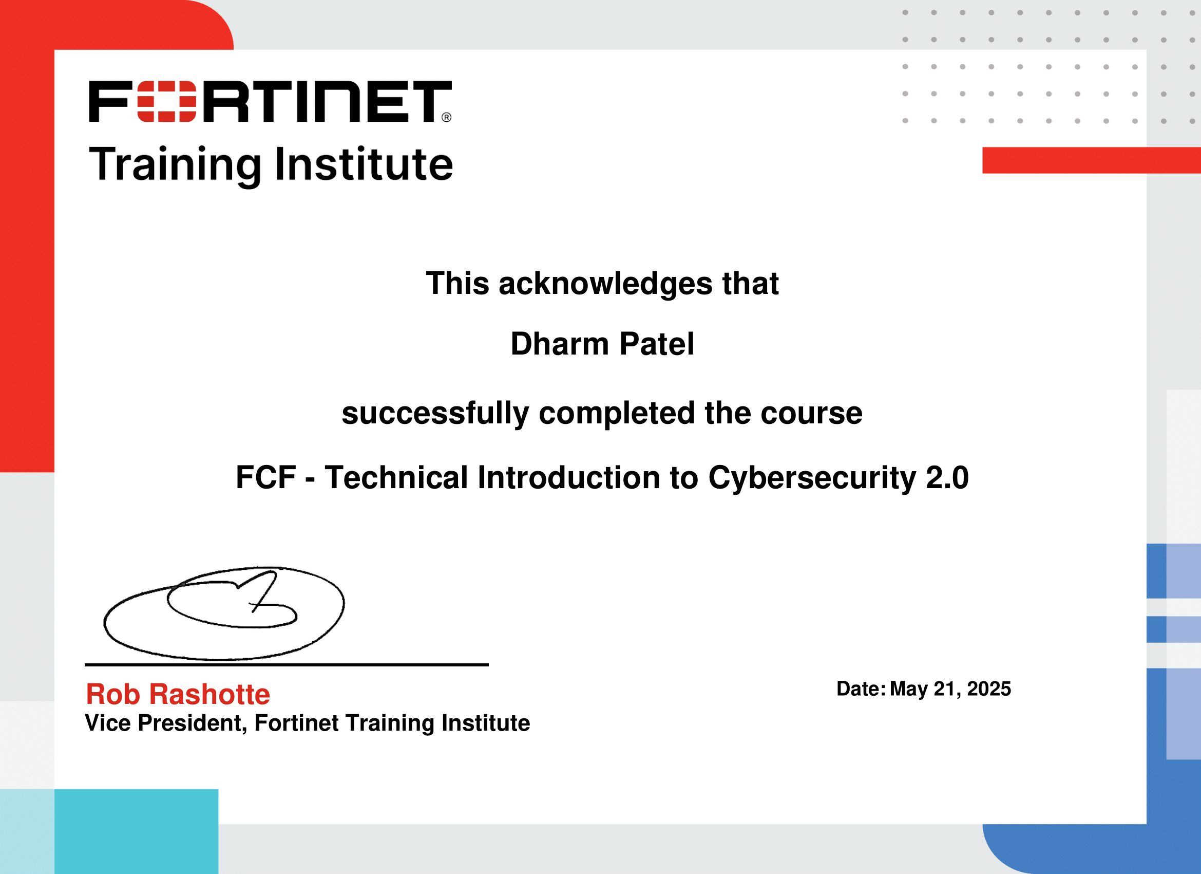 Fortinet Technical Introduction to Cybersecurity